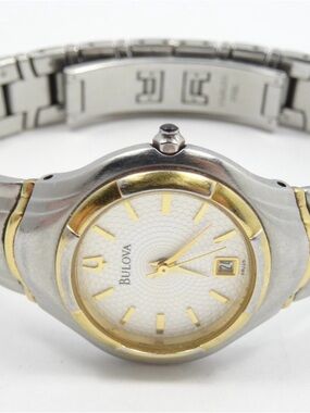 Bulova Two-Tone Silver and Gold Link Bracelet Watch NWT